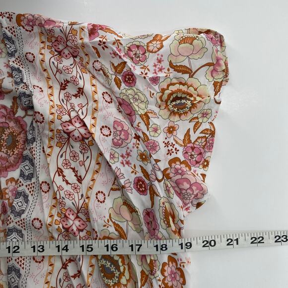 Unbranded Floral V-Neck Tie Open Front Coverup Maxi Dress Pink Size Medium - Picture 10 of 10